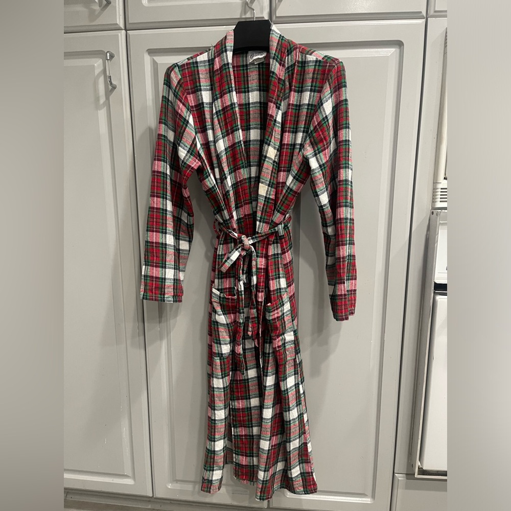 Cozy Corner Red & Black Plaid Robe Belt Sz Small